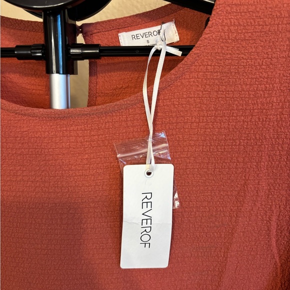 NWT Reverof Rust Tiered Babydoll Mini Dress Long Sleeve Small - Picture 3 of 3